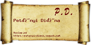 Petényi Diána névjegykártya